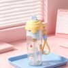 750ml Summer Dopamine Water Cup with Carry Strap – Portable Travel Drinking Cup