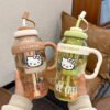 Sanrio Hello Kitty PPSU Sports Water Bottle with Straw – Drop-Resistant Portable Drinking Cup
