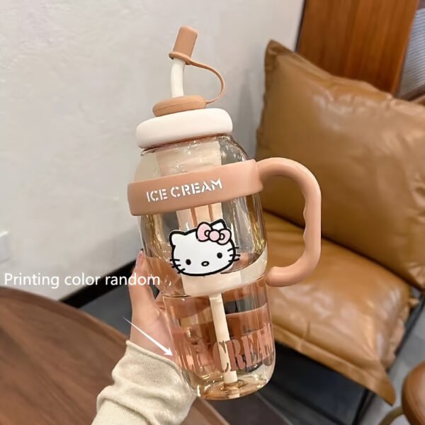 Sanrio Hello Kitty PPSU Sports Water Bottle with Straw – Drop-Resistant Portable Drinking Cup
