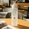 800ml Summer Daisy Straw Cup – Fresh Portable Bottle for Outdoor Camping