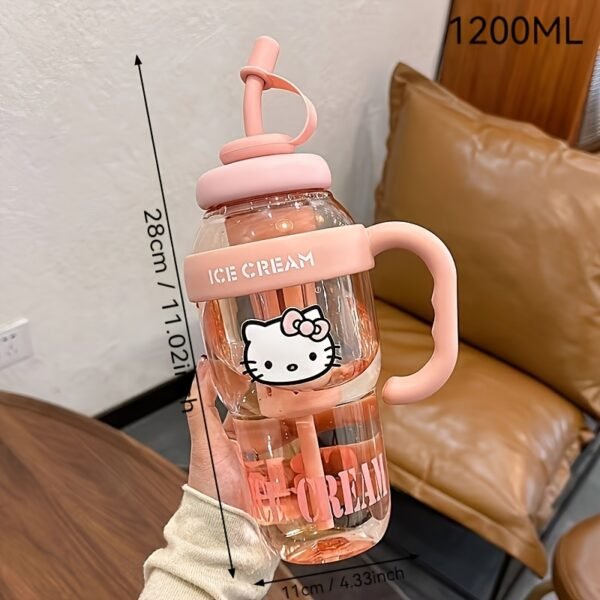 Sanrio Hello Kitty PPSU Sports Water Bottle with Straw – Drop-Resistant Portable Drinking Cup