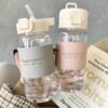 500ml One-Click Pop-Up Straw Water Bottle – Stylish High-Temperature-Resistant Plastic Cup