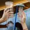 Large-Capacity Foldable Straw Lemon Cup with Tea Filter – Fashionable Portable Drinking Bottle