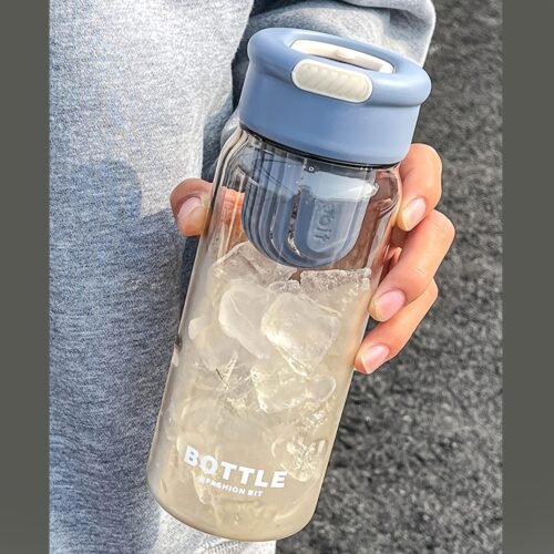 600ml Modern Letter Graphic Water Bottle – Large-Capacity Bottle for Home