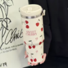30oz Insulated Stainless Steel Tumbler with  Folding Straw