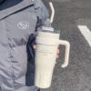 38oz Stainless Steel Insulated Flask with Straw Lid and Carry Handle