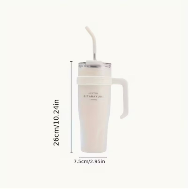 38oz Stainless Steel Insulated Flask with Straw Lid and Carry Handle