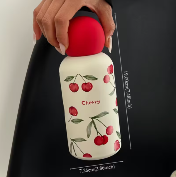 350ml Red Watercolor Cherry Vacuum Cup
