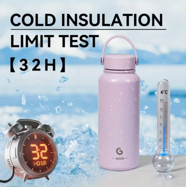 1000ml Gray Stainless Steel Insulated Water Bottle