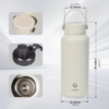 1000ml Gray Stainless Steel Insulated Water Bottle