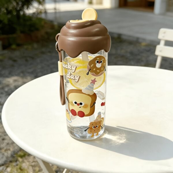 750ml Summer Dopamine Water Cup with Carry Strap – Portable Travel Drinking Cup