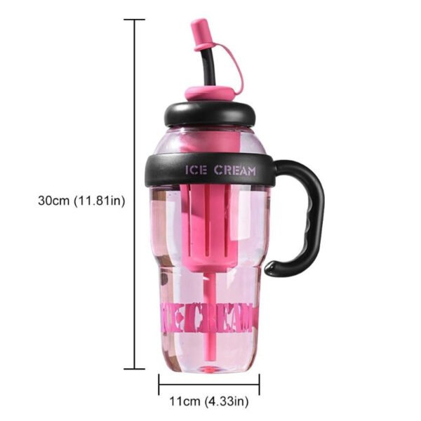 Premium Portable Water Drinking Bottle Plastic Transparent Sport Bottle with Straw Mug Botol Air