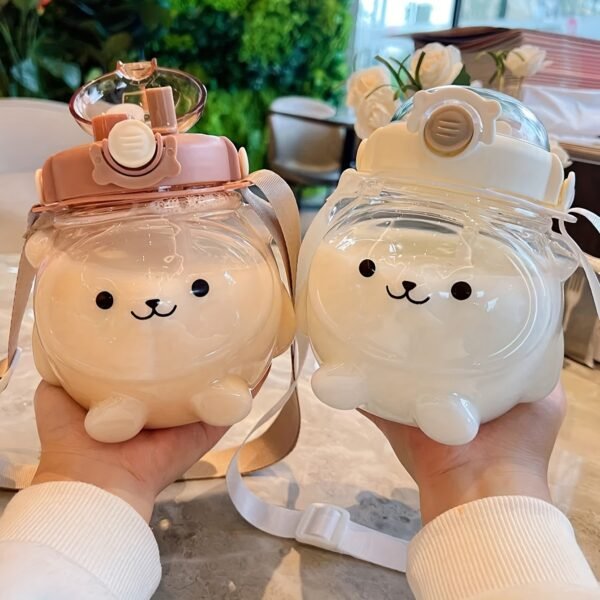 1000ml Cute Cartoon Water Cup – Large-Capacity Portable Drinking Bottle