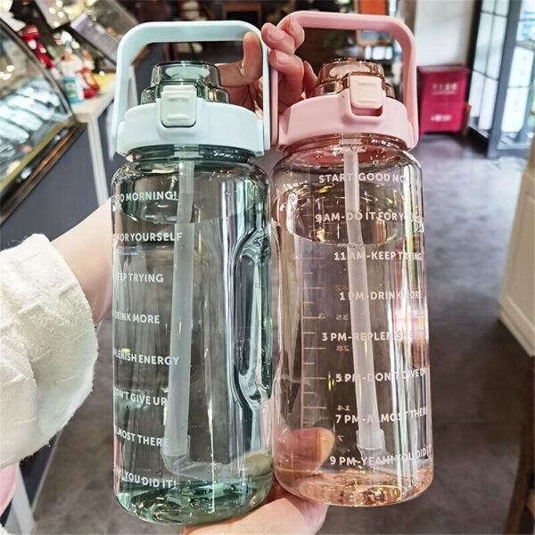 2000ml Large-Capacity Sports Water Bottle with Straw – Portable Hydration Bottle
