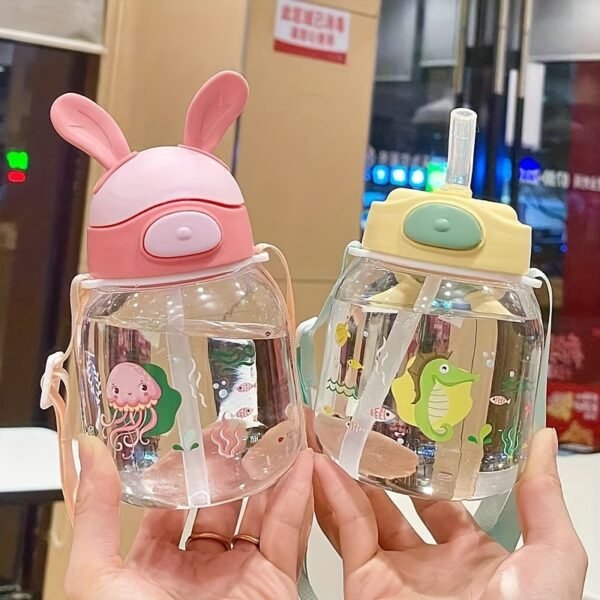 Super Cute Compact Straw Cup – Leak-Resistant Portable Student Water Bottle