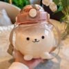 1000ml Cute Cartoon Water Cup – Large-Capacity Portable Drinking Bottle
